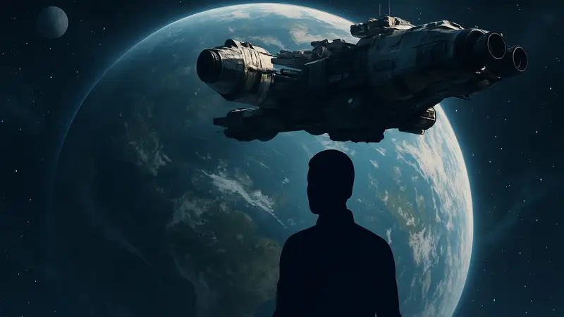 Изображение из Starfield, показывающее космический корабль на орбите планеты, символизирующее начало DLC Terran Armada