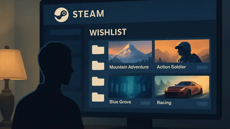 Интерфейс Steam с функцией категорий для списка желаемого