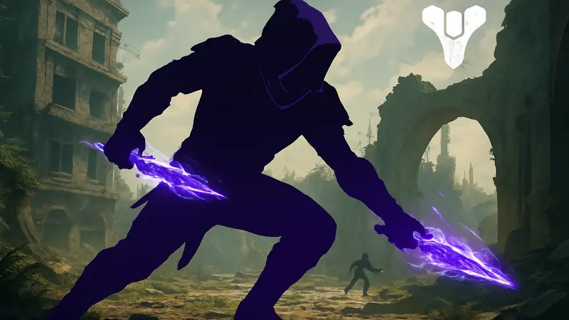 Охотник из Destiny 2, использующий Войд способности ближнего боя.