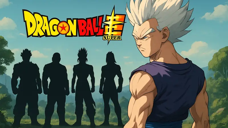 Гохан из Dragon Ball в форме Beast, логотип Dragon Ball Super, сильные бойцы