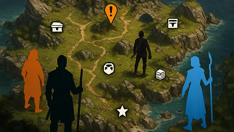 Интерактивная карта локации из Divinity: Original Sin 2, показывающая квесты и предметы