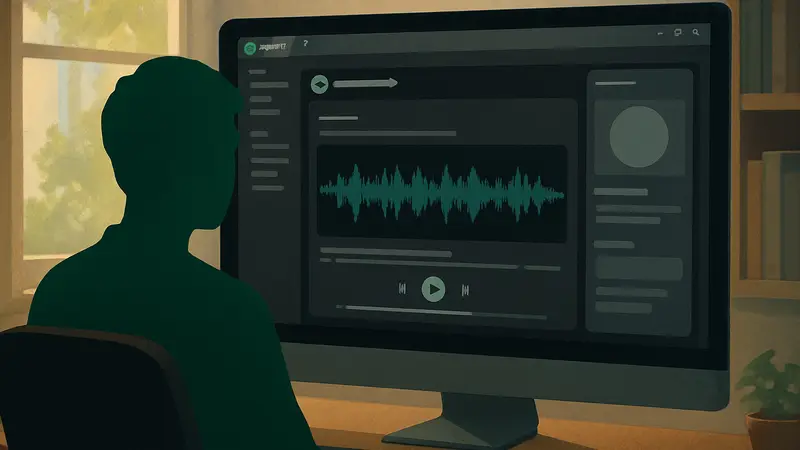 Скриншот десктопного приложения Spotify для создания личных подкастов с интерфейсом.