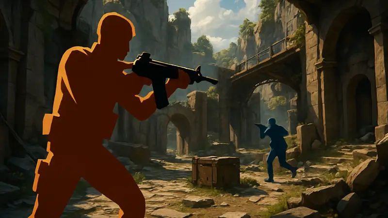 Скриншот динамичного FPS шутера с элементами процедурной генерации локаций.