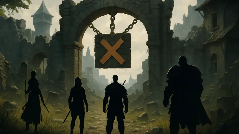 Изображение игровой локации из MMORPG на этапе закрытия проекта, символизирующее неудачу.