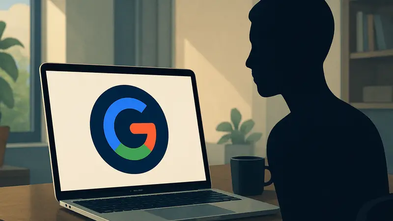 Логотип Google Gemini на экране MacBook Pro, ИИ-ассистент