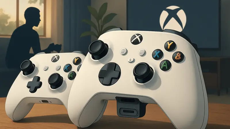 Новые контроллеры Xbox с измененным расширительным портом.