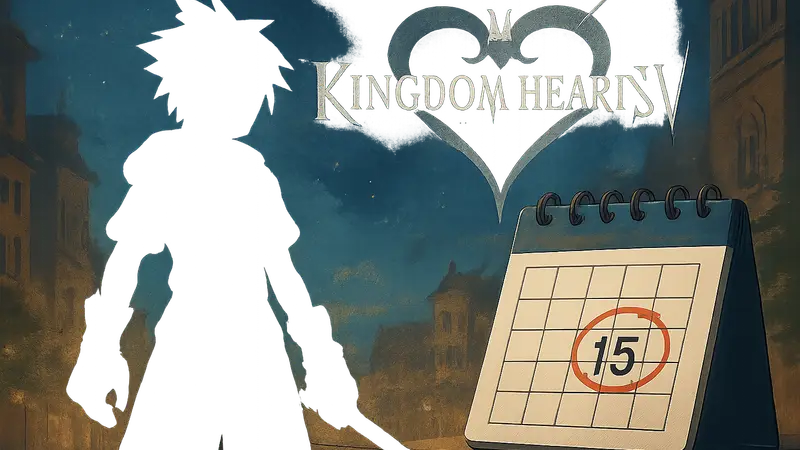 Логотип Kingdom Hearts 4 и календарь, указывающий на 15 августа, анонс мероприятия.