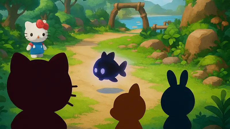 Скриншот из Hello Kitty Island Adventure, Shadow Spray, персонажи, Taiyaki Trials