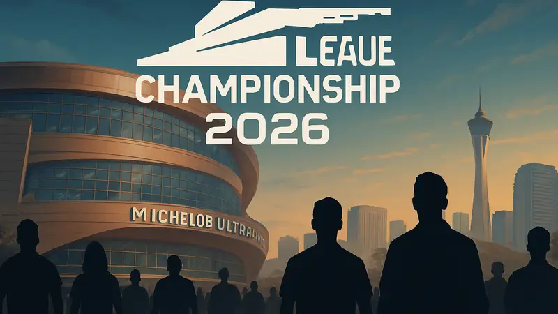 Логотип Call of Duty League Championship 2026 на фоне арены Michelob Ultra в Лас-Вегасе.