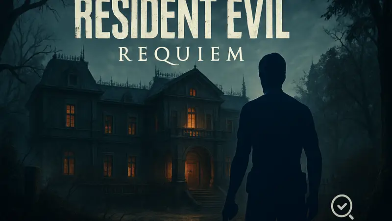 Обложка Resident Evil Requiem или скриншот с интерфейсом прохождения игры.