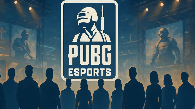 Логотип PUBG Esports на фоне команд, символизирующих партнерскую программу.