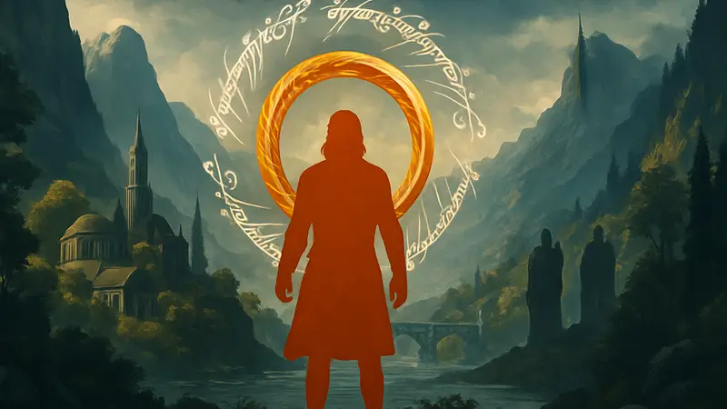 Постер сериала «Кольца власти» с символикой Средиземья и датой 2026 год.