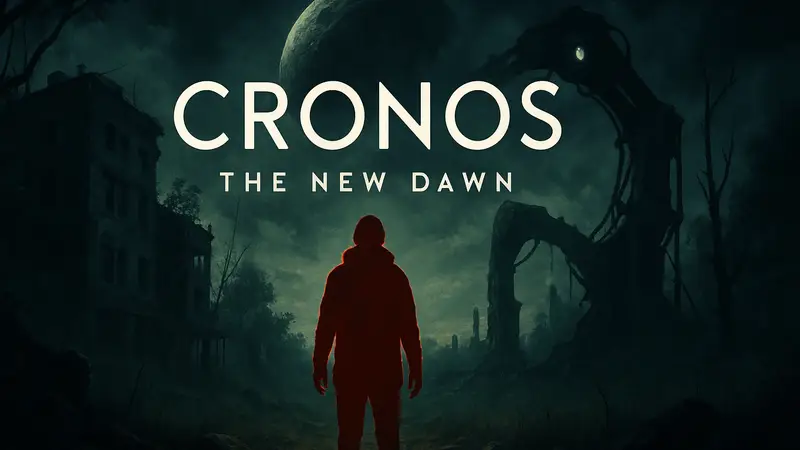 Логотип игры Cronos: The New Dawn на мрачном фоне