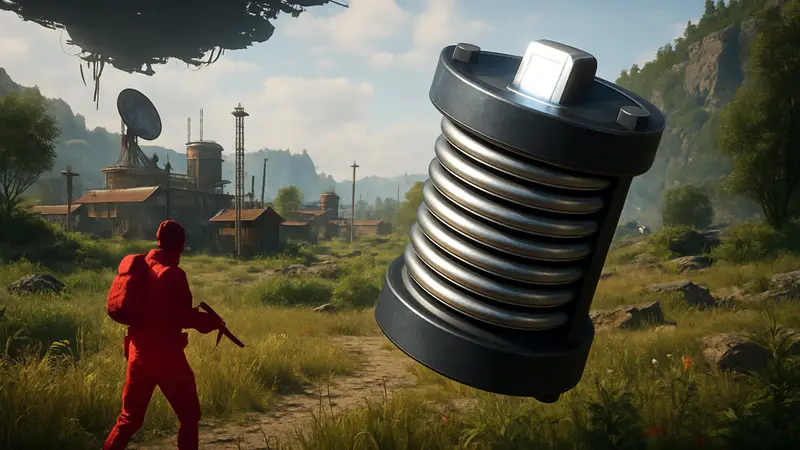 Игровой скриншот Arc Raiders с изображением предмета Cooling Coil на фоне локации