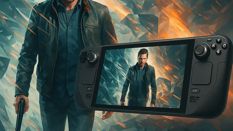 Quantum Break обложка: герой в центре временных искажений, игра на Steam Deck.
