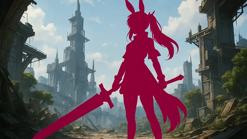 Модель Oichi в образе Эмбер из игры Arknights: Endfield с двуручным мечом