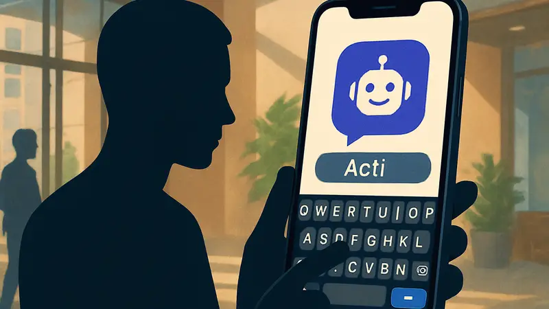 Клавиатура Acti со встроенными ИИ-функциями и голосовым ассистентом на экране смартфона