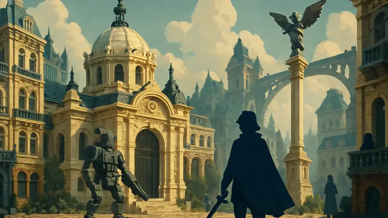 Изображение LEGO-постройки, вдохновленной игрой Clair Obscur: Expedition 33 в стиле Belle Époque.