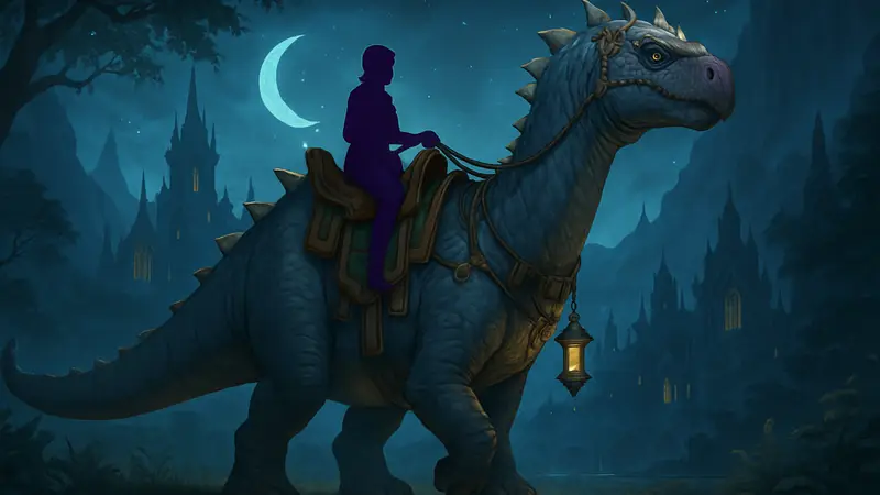 Фанатская концепция маунта Брутозавр из World of Warcraft на фоне нового дополнения Midnight