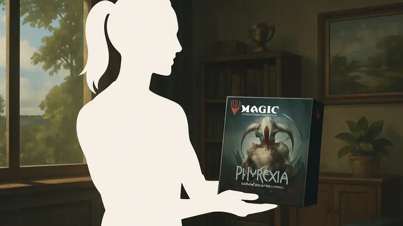 Олимпийская чемпионка Амбер Гленн с бандлом Magic: The Gathering Phyrexia Compleat.