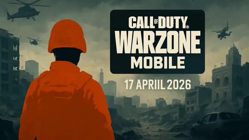 Логотип Call of Duty Warzone Mobile с датой отключения серверов 17 апреля 2026 года.