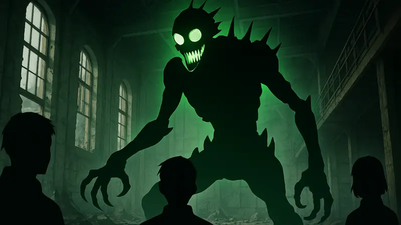 Кадр из аниме Fire Force, злодей Джованни в форме монстра