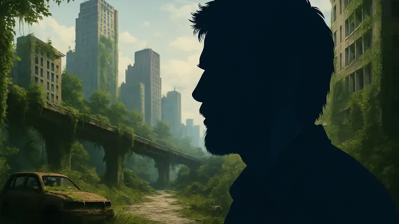 Портрет актера Троя Бейкера или изображение Джоэла из The Last of Us.