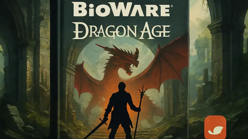 Обложка книги о BioWare и серии Dragon Age, с логотипами студии и издательства "Бомбора".
