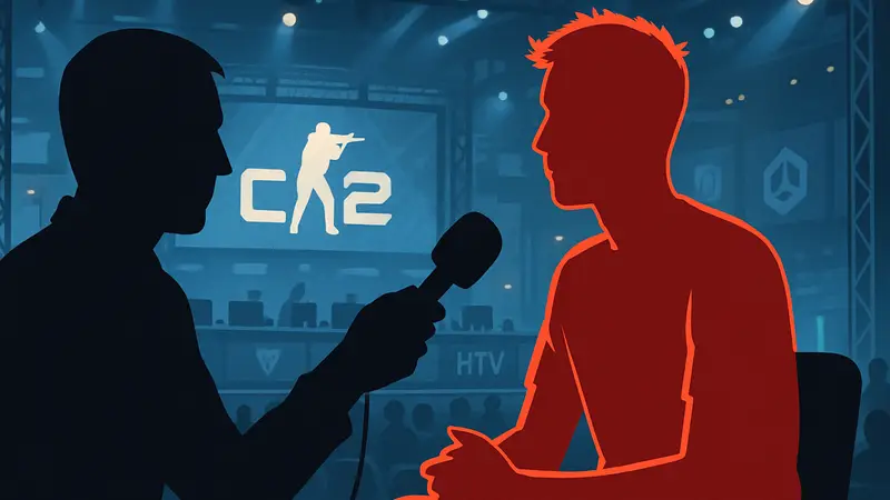 Киберспортсмен yxngstxr на турнире по CS2, дающий интервью HLTV
