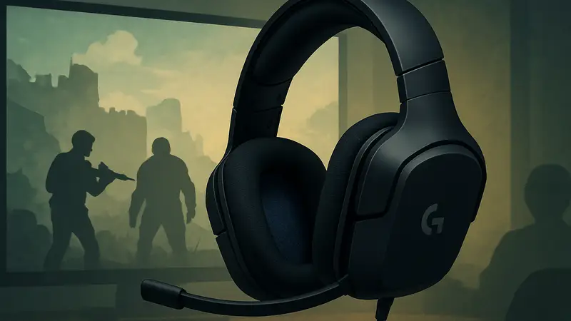 Игровая гарнитура Logitech G325 с выдвижным микрофоном и чашками наушников.