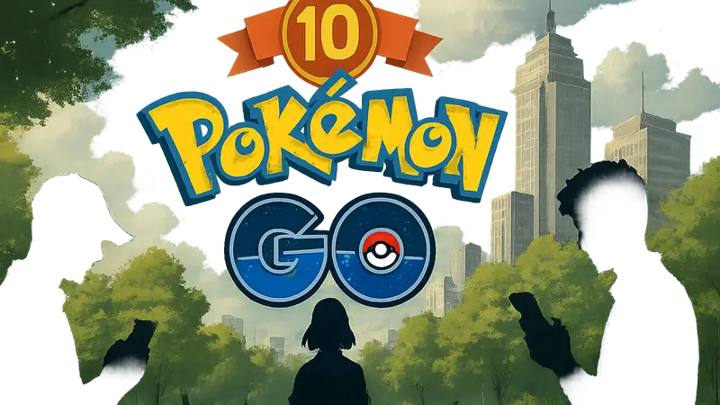 Логотип Pokémon Go и праздничный баннер к 10-летию