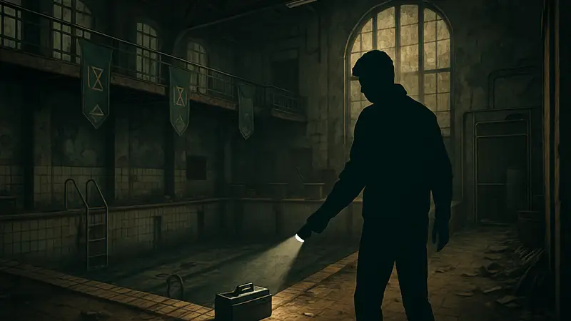 Игрок ищет инструмент для силового блока в локации Collection Pool Resident Evil Requiem RE9