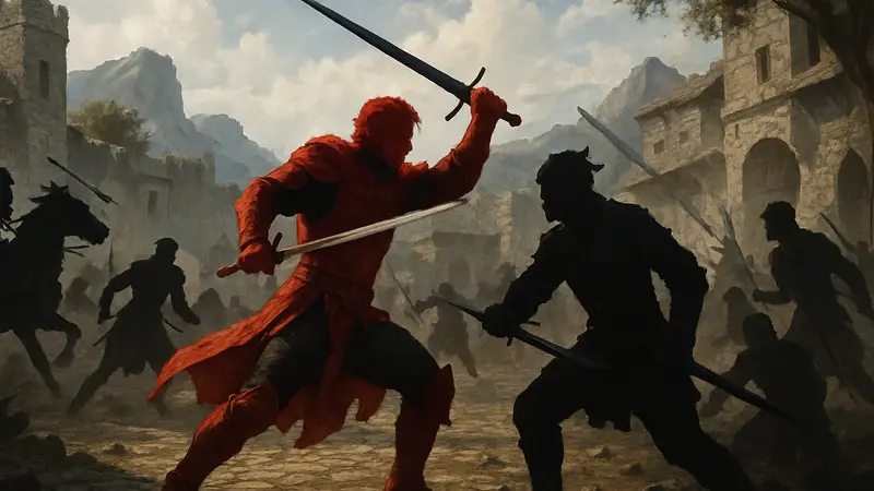 Crimson Desert: эпическая сцена из игры, демонстрирующая боевую систему и персонажей