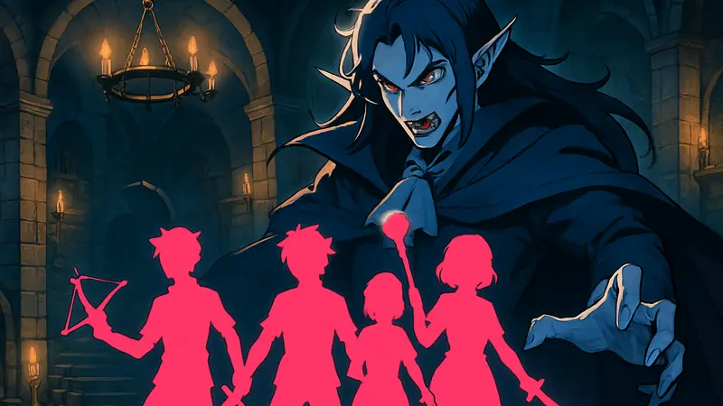 Обложка игры Vampire Crawlers: The Turbo Wildcard с характерным аниме-стилем