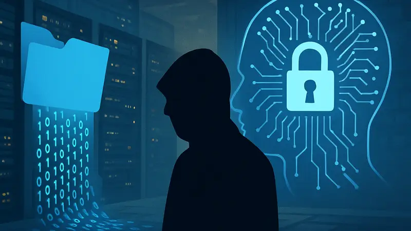 Утечка данных OpenAI через Hugging Face: символическое изображение безопасности ИИ.