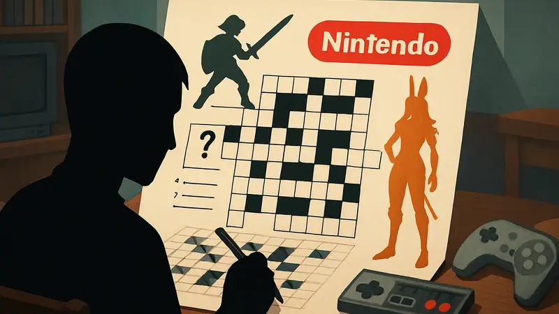 Изображение кроссворда с вопросами об играх, Nintendo и персонажах Ivalice.