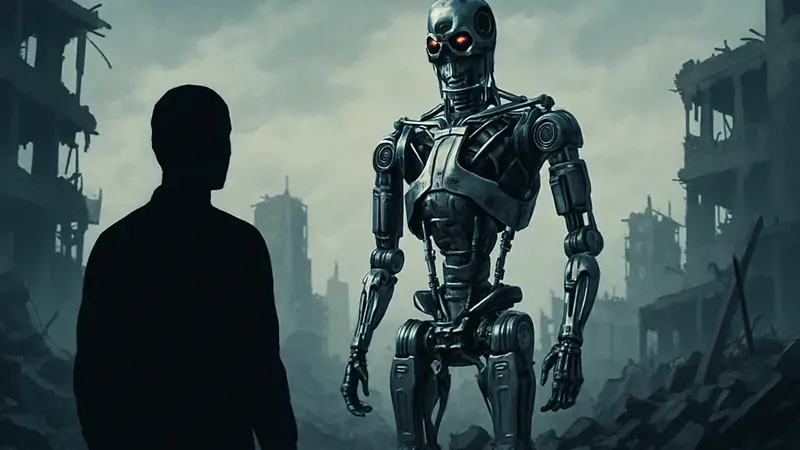 Фигурка эндоскелета T-800 из «Терминатора» от Inart. Металлическая фигурка киборга.