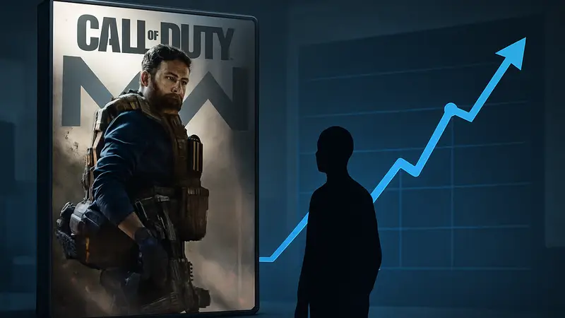 Обложка игры Call of Duty: Modern Warfare на фоне графика роста игроков в Steam