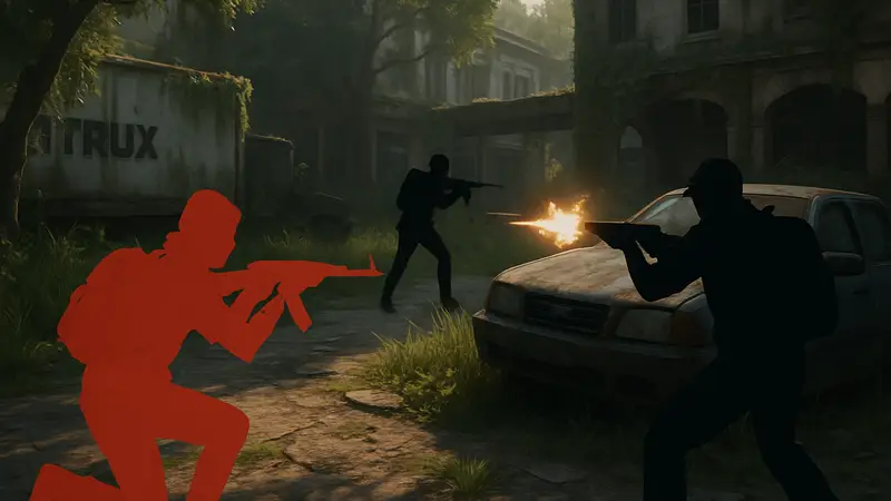 Скриншот из мультиплеера The Last of Us Part 2, созданного моддером, с перестрелкой.