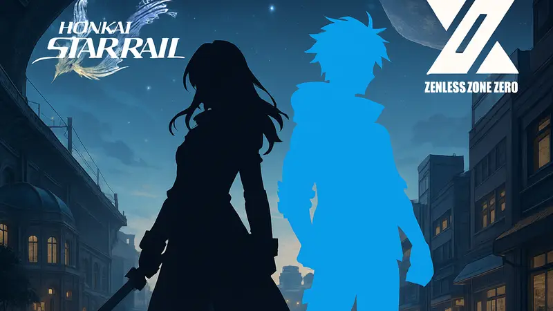 Логотип Honkai Star Rail и Zenless Zone Zero, символизирующие возможный кроссовер персонажей.