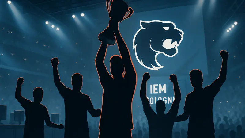 Киберспортивная команда FURIA празднует победу над BetBoom на турнире IEM Cologne.