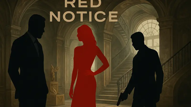 Обложка настольной игры «Red Notice: Поймай меня, если сможешь» с главными героями