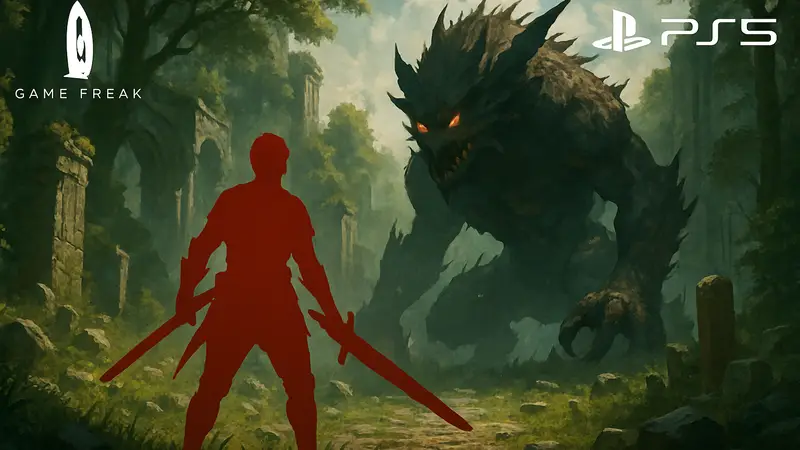 Игровой арт Beast of Reincarnation, с логотипом Game Freak и PlayStation 5.