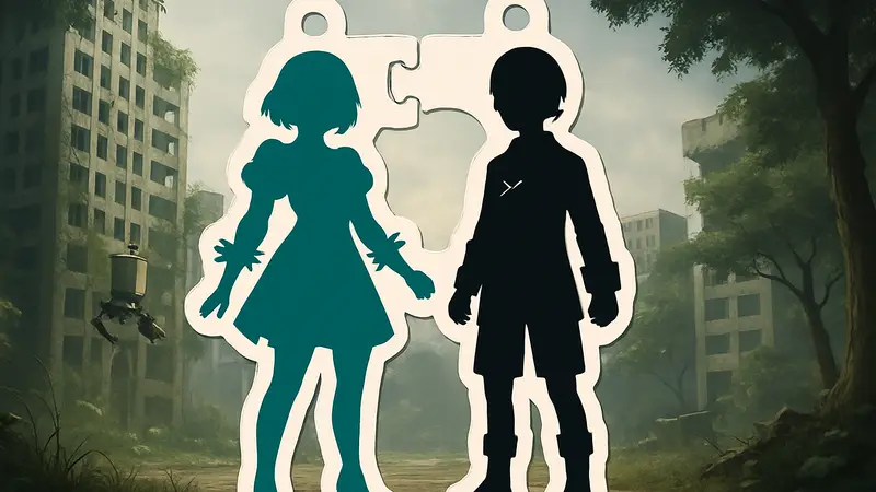 Новые акриловые шармы NieR: Automata с 2B и 9S, которые можно соединять
