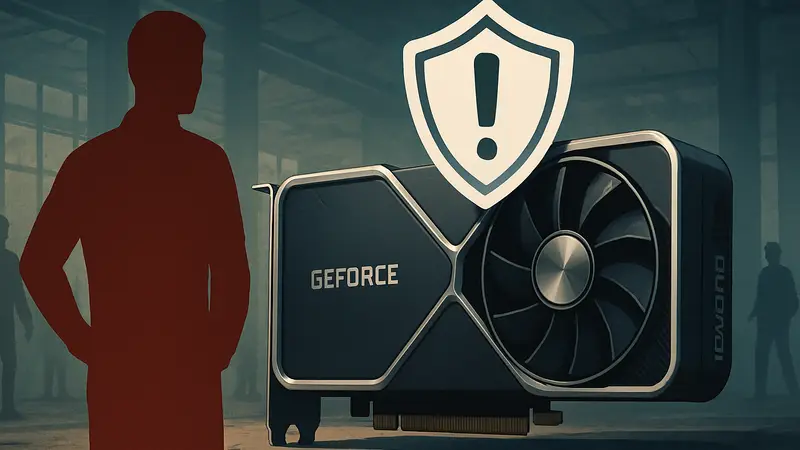 Видеокарта Nvidia GeForce крупным планом, символизирующая гарантийные проблемы