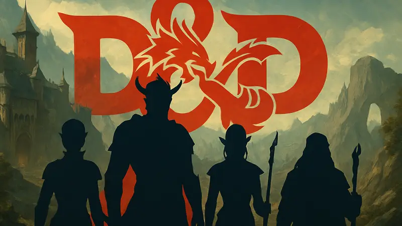 Персонажи Baldur's Gate 3 на фоне логотипа Dungeons & Dragons, символизирующие доминирование игры над франшизой.