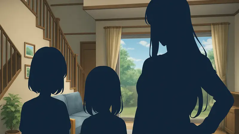 Главный постер или кадр из аниме «Не досаждающие мне мачеха и сводная сестра» с персонажами.