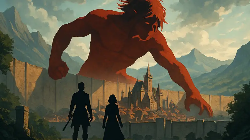 Обложка книги The Wretched Divine, стилизованная под Attack on Titan и фэнтези миры