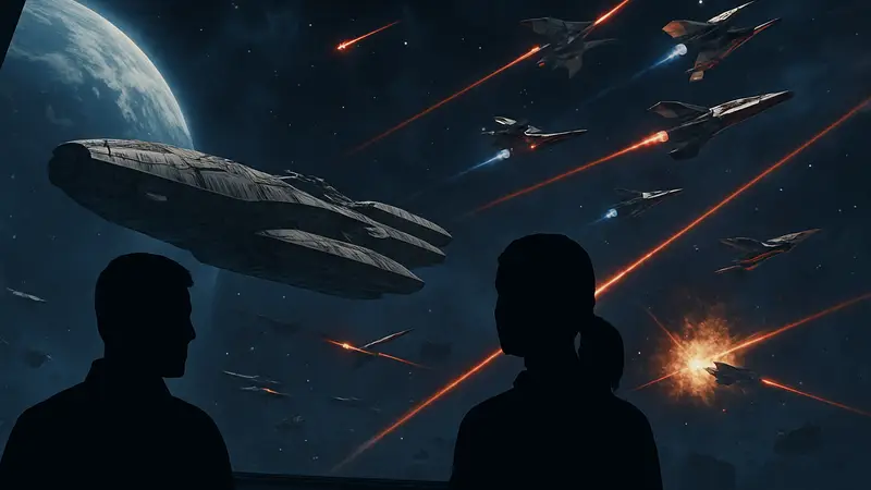 Скриншот из Battlestar Galactica: Scattered Hopes с космическими боями