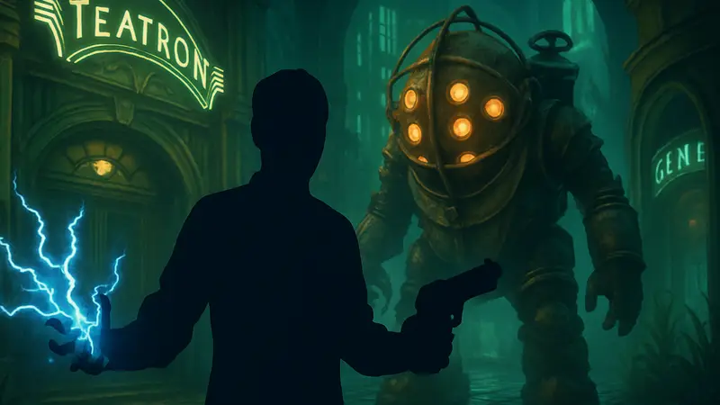 Скриншот из BioShock Remastered, демонстрирующий обновлённый геймплей с новыми плазмидами.